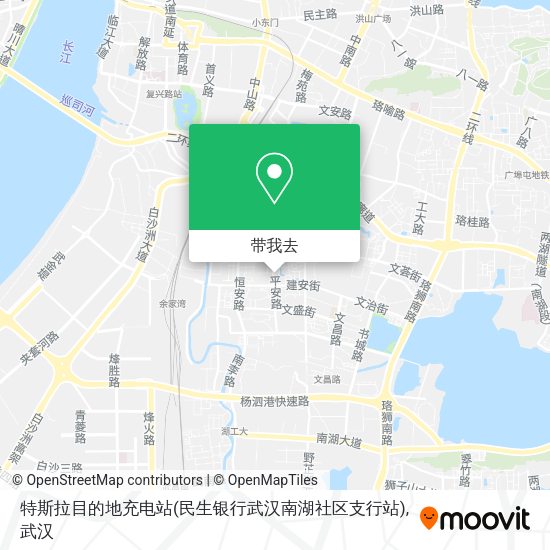 特斯拉目的地充电站(民生银行武汉南湖社区支行站)地图