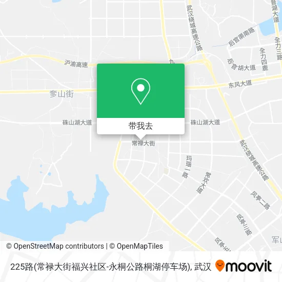225路(常禄大街福兴社区-永桐公路桐湖停车场)地图