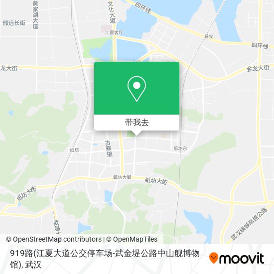 919路(江夏大道公交停车场-武金堤公路中山舰博物馆)地图