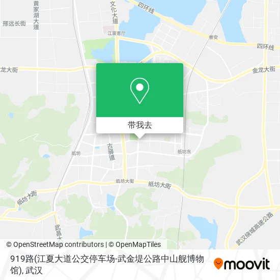 919路(江夏大道公交停车场-武金堤公路中山舰博物馆)地图