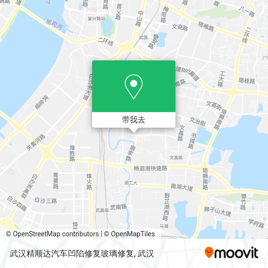 武汉精顺达汽车凹陷修复玻璃修复地图