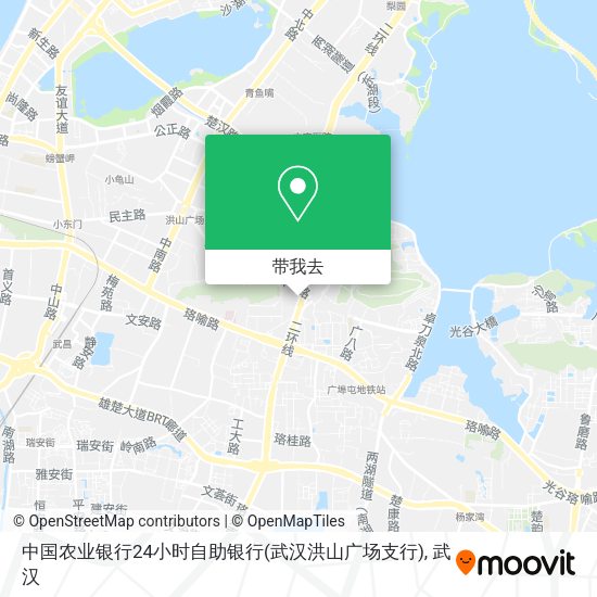 中国农业银行24小时自助银行(武汉洪山广场支行)地图