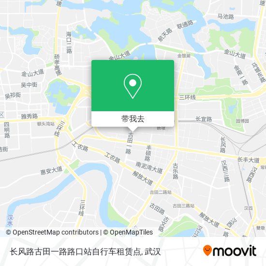 长风路古田一路路口站自行车租赁点地图