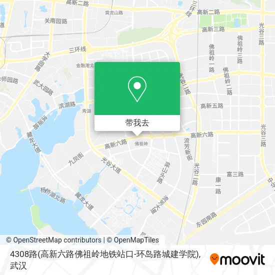 4308路(高新六路佛祖岭地铁站口-环岛路城建学院)地图