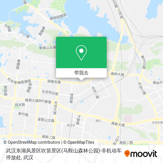 武汉东湖风景区吹笛景区(马鞍山森林公园)-非机动车停放处地图