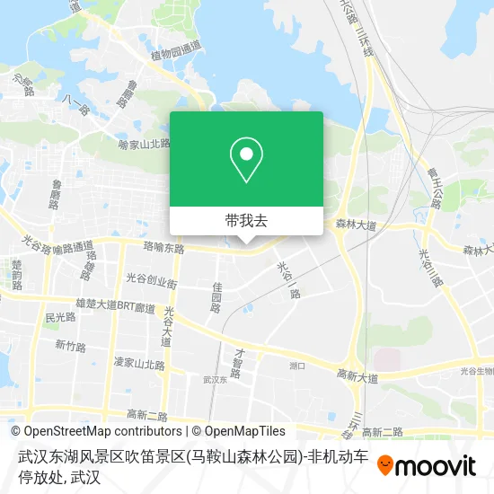 武汉东湖风景区吹笛景区(马鞍山森林公园)-非机动车停放处地图
