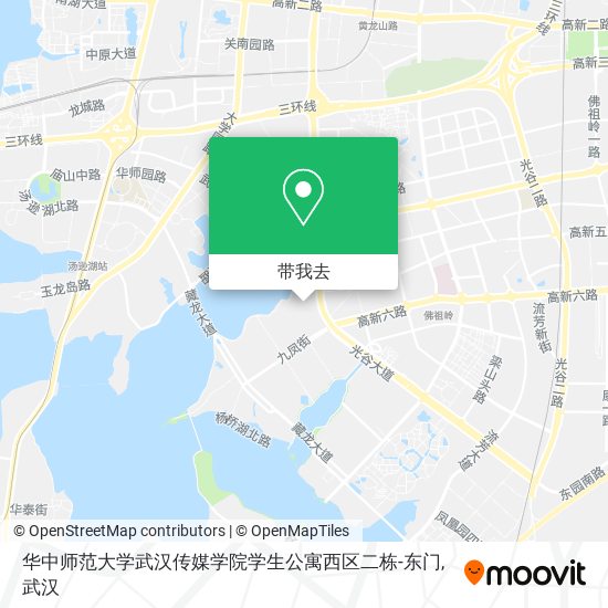 华中师范大学武汉传媒学院学生公寓西区二栋-东门地图