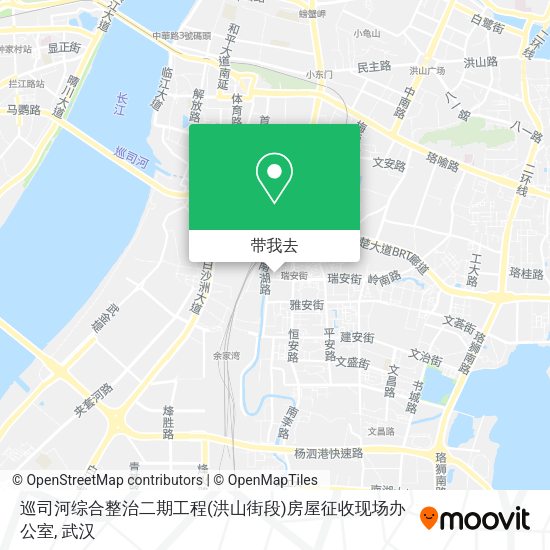 巡司河综合整治二期工程(洪山街段)房屋征收现场办公室地图