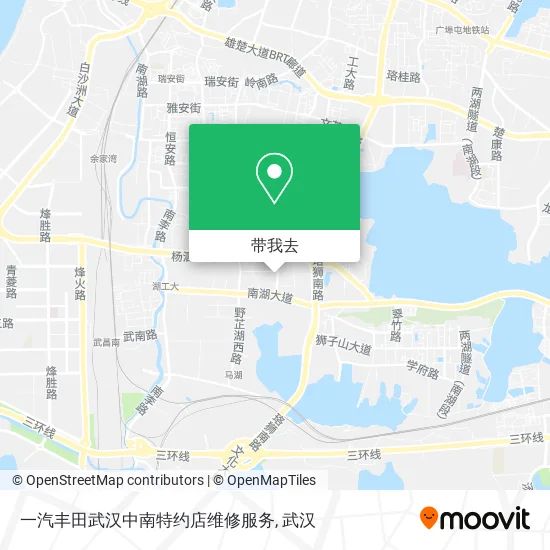 一汽丰田武汉中南特约店维修服务地图