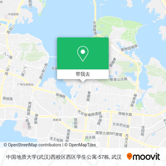 中国地质大学(武汉)西校区西区学生公寓-57栋地图