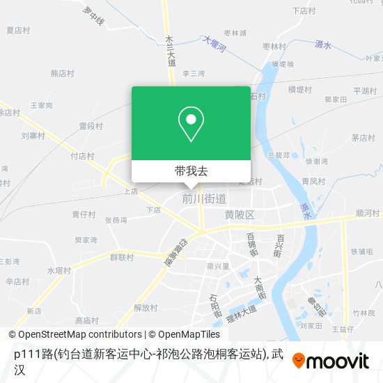 p111路(钓台道新客运中心-祁泡公路泡桐客运站)地图