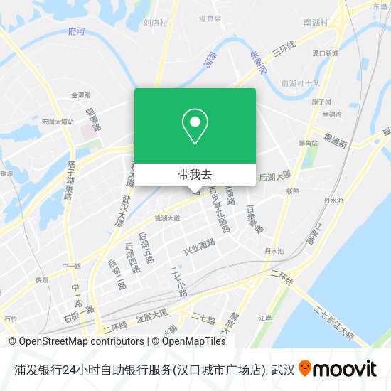 浦发银行24小时自助银行服务(汉口城市广场店)地图