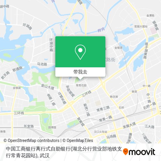 中国工商银行离行式自助银行(湖北分行营业部地铁支行常青花园站)地图