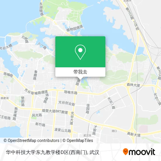 华中科技大学东九教学楼D区(西南门)地图