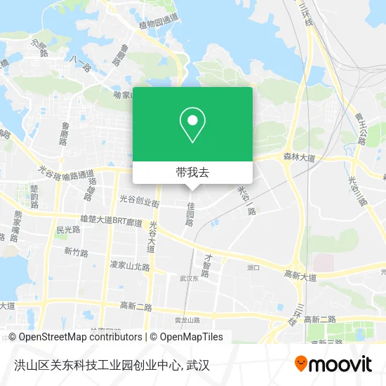 洪山区关东科技工业园创业中心地图
