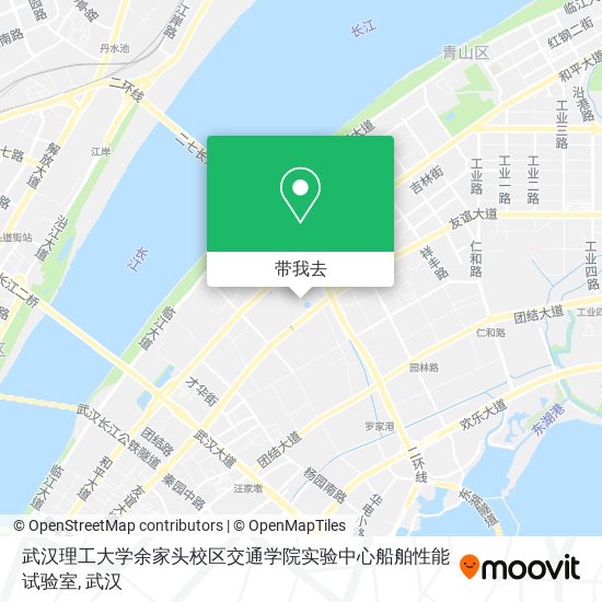 武汉理工大学余家头校区交通学院实验中心船舶性能试验室地图