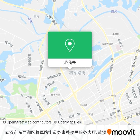 武汉市东西湖区将军路街道办事处便民服务大厅地图