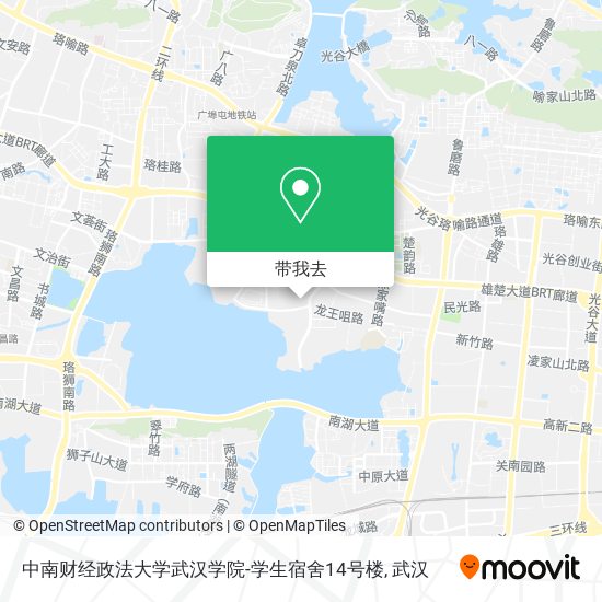 中南财经政法大学武汉学院-学生宿舍14号楼地图