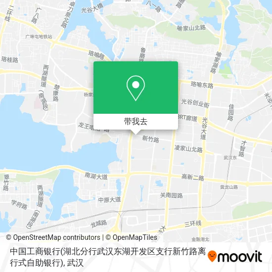 中国工商银行(湖北分行武汉东湖开发区支行新竹路离行式自助银行)地图