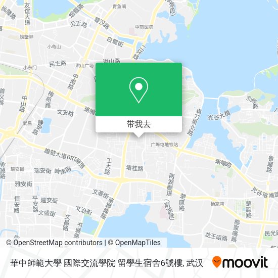 華中師範大學 國際交流學院 留學生宿舍6號樓地图