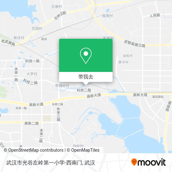 武汉市光谷左岭第一小学-西南门地图