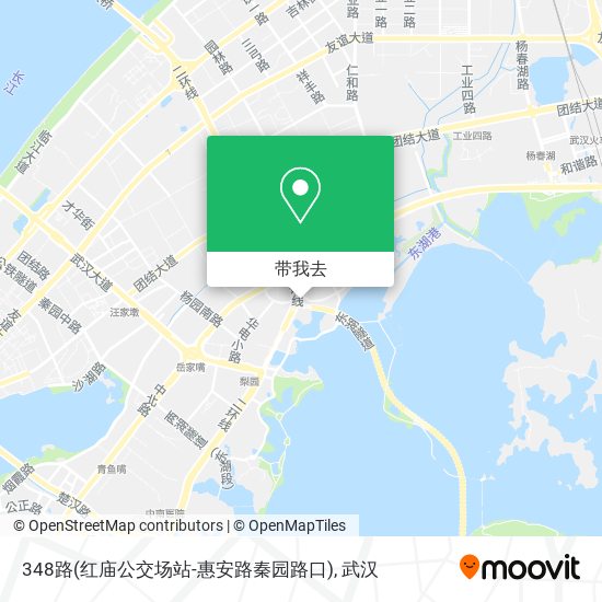 348路(红庙公交场站-惠安路秦园路口)地图