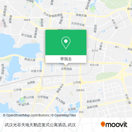 武汉光谷天地天鹅恋复式公寓酒店地图