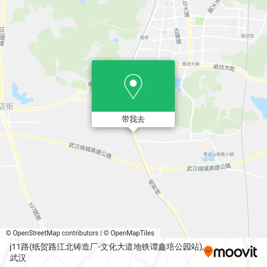 j11路(纸贺路江北铸造厂-文化大道地铁谭鑫培公园站)地图