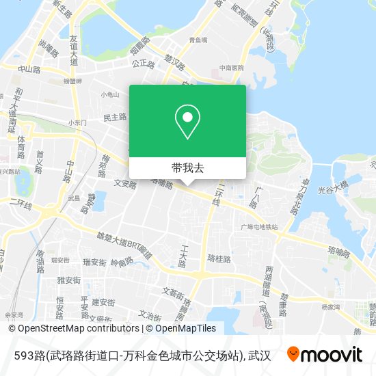 593路(武珞路街道口-万科金色城市公交场站)地图