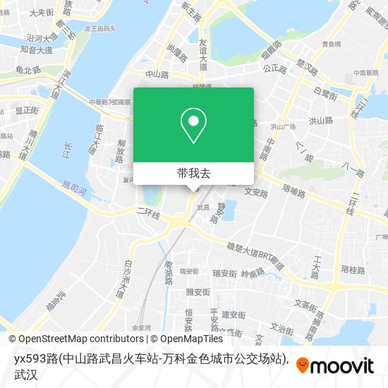 yx593路(中山路武昌火车站-万科金色城市公交场站)地图