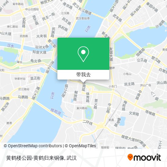 黄鹤楼公园-黄鹤归来铜像地图