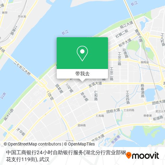 中国工商银行24小时自助银行服务(湖北分行营业部钢花支行119街)地图