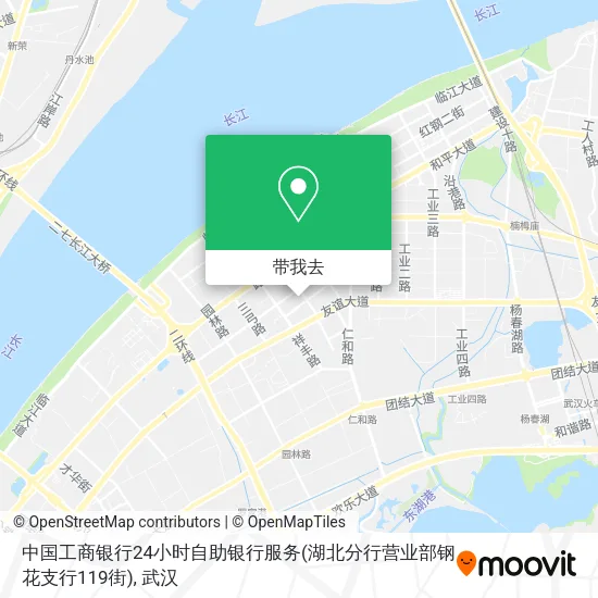 中国工商银行24小时自助银行服务(湖北分行营业部钢花支行119街)地图