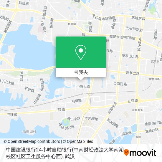中国建设银行24小时自助银行(中南财经政法大学南湖校区社区卫生服务中心西)地图