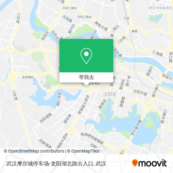 武汉摩尔城停车场-龙阳湖北路出入口地图