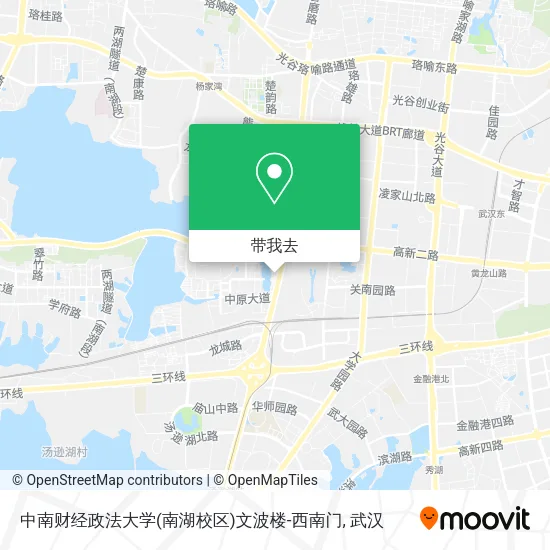 中南财经政法大学(南湖校区)文波楼-西南门地图