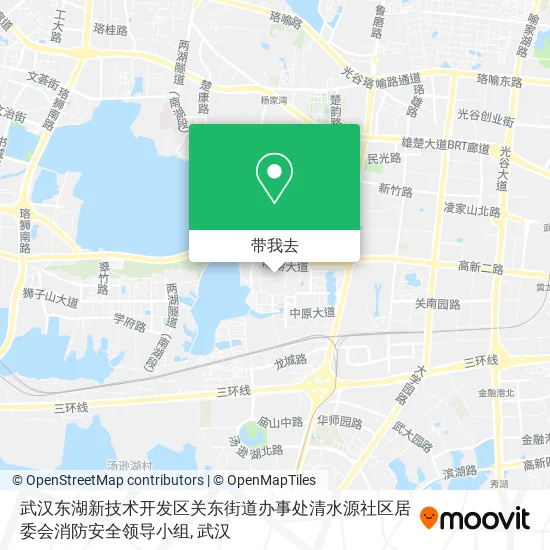 武汉东湖新技术开发区关东街道办事处清水源社区居委会消防安全领导小组地图