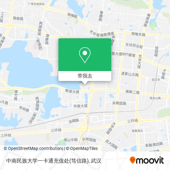 中南民族大学一卡通充值处(笃信路)地图