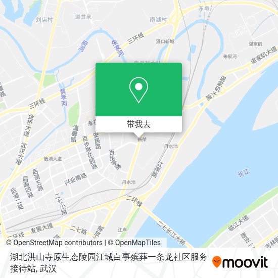 湖北洪山寺原生态陵园江城白事殡葬一条龙社区服务接待站地图