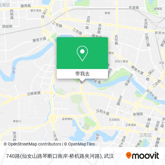 740路(仙女山路琴断口南岸-桥机路夹河路)地图