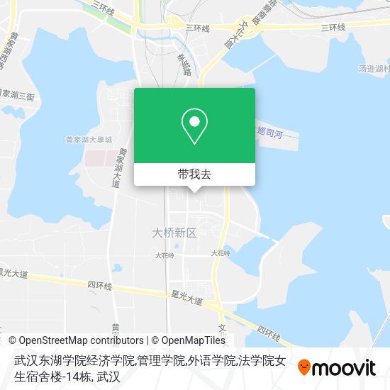 武汉东湖学院经济学院,管理学院,外语学院,法学院女生宿舍楼-14栋地图