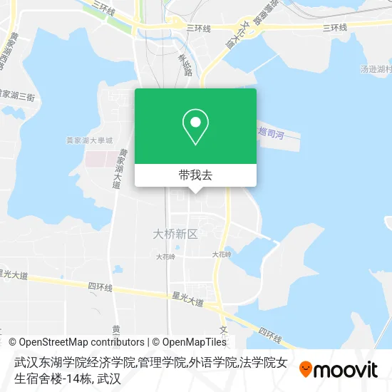 武汉东湖学院经济学院,管理学院,外语学院,法学院女生宿舍楼-14栋地图