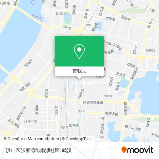 洪山区张家湾街南湖社区地图