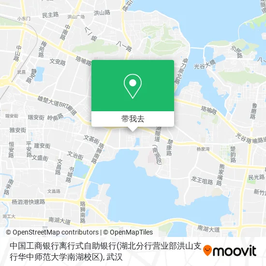 中国工商银行离行式自助银行(湖北分行营业部洪山支行华中师范大学南湖校区)地图