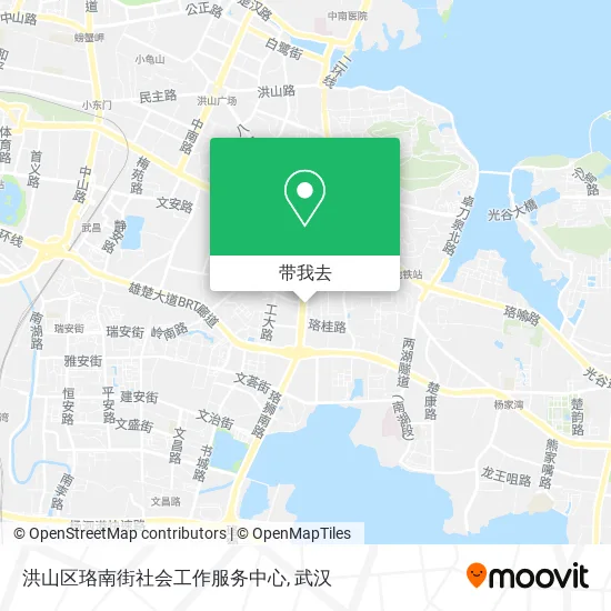 洪山区珞南街社会工作服务中心地图