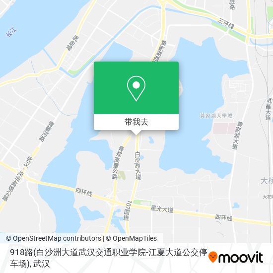 918路(白沙洲大道武汉交通职业学院-江夏大道公交停车场)地图