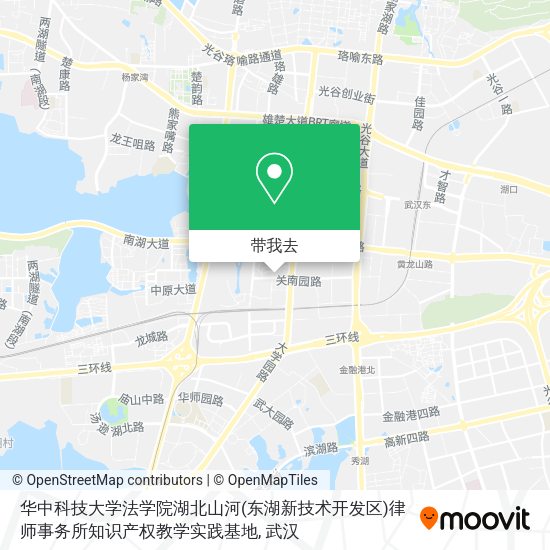 华中科技大学法学院湖北山河(东湖新技术开发区)律师事务所知识产权教学实践基地地图