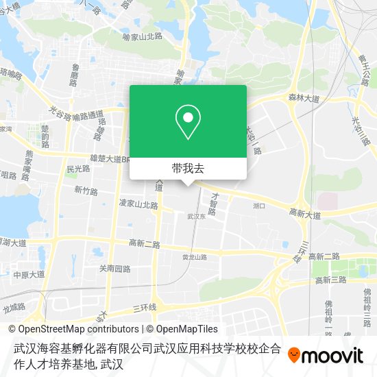 武汉海容基孵化器有限公司武汉应用科技学校校企合作人才培养基地地图