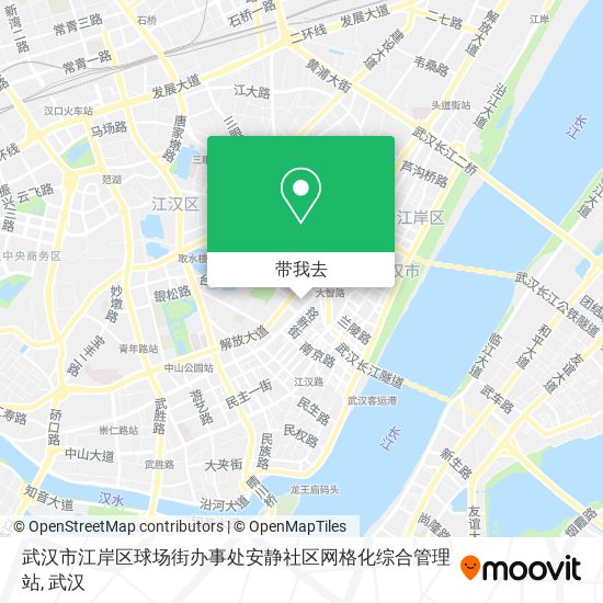 武汉市江岸区球场街办事处安静社区网格化综合管理站地图