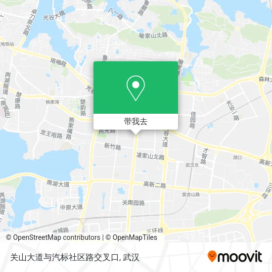 关山大道与汽标社区路交叉口地图